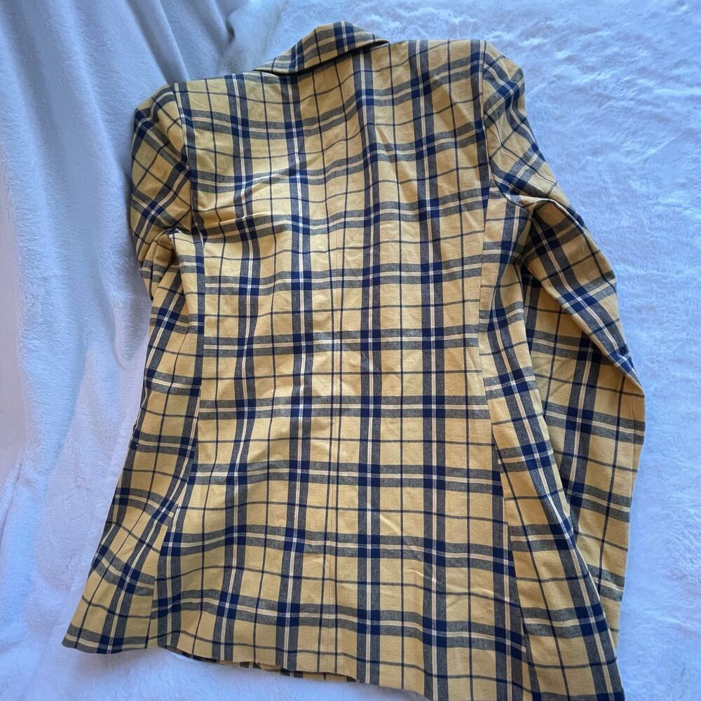 NWT Free Assembly Yellow/Black Plaid Blazer Jacket size medium M - Picture 3 of 6
